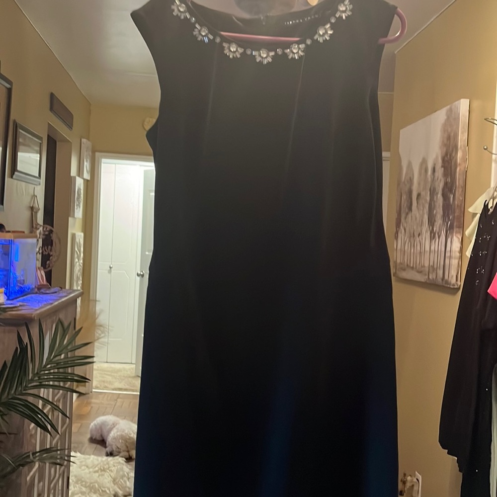 Beautiful Ivanka Trump Black Dress with Rhinestones Size 12